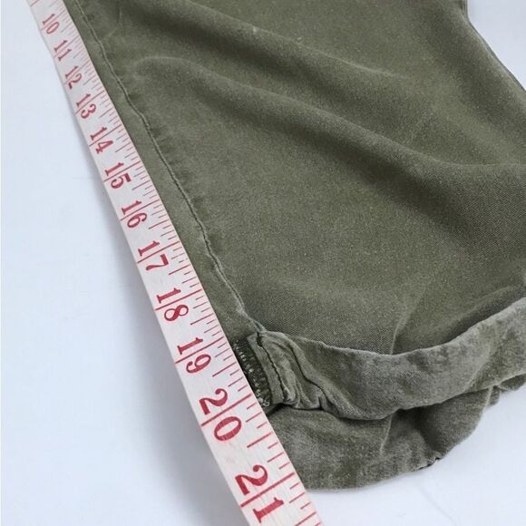Free People Green Crop Belt Cargo Pants Size 2 Boho Excellent Condition No Flaws - Picture 10 of 11